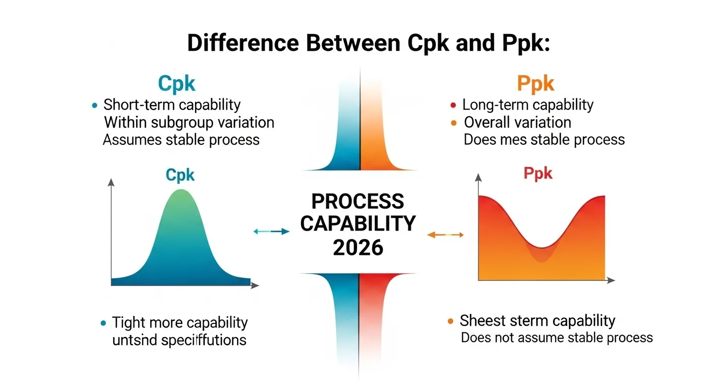 difference between Cpk and Ppk