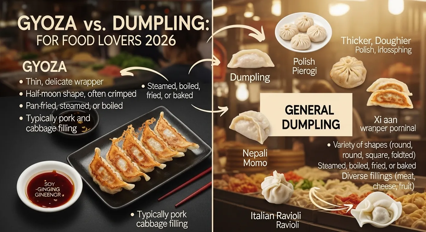 difference between gyoza and dumpling
