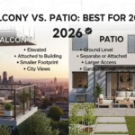 difference between balcony and patio