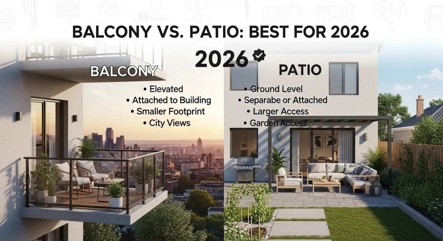 difference between balcony and patio