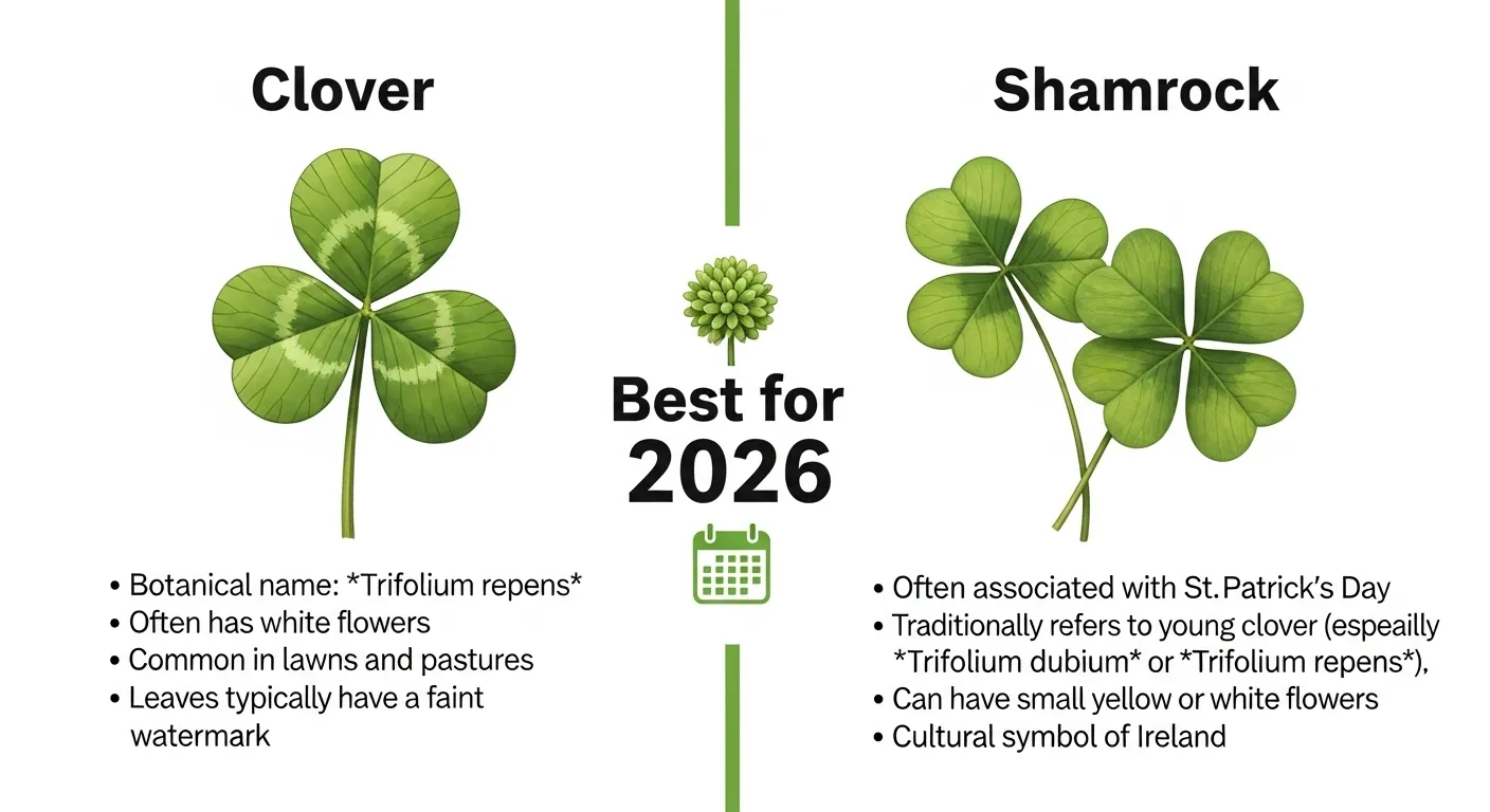 difference between clover and shamrock
