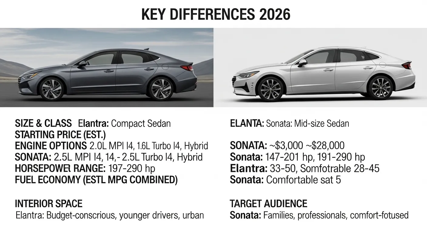 difference between Elantra and Sonata