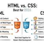 difference between HTML and CSS