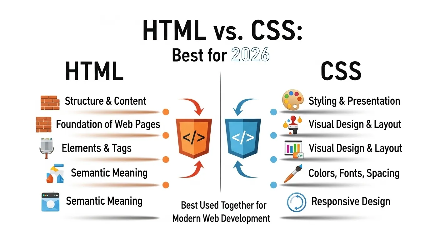 difference between HTML and CSS