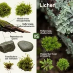 difference between moss and lichen