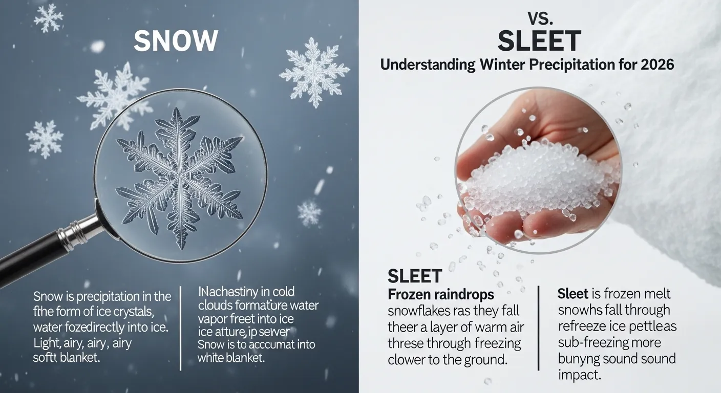 difference between snow and sleet