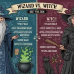 difference between wizard and witch