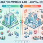 difference between clinic and hospital