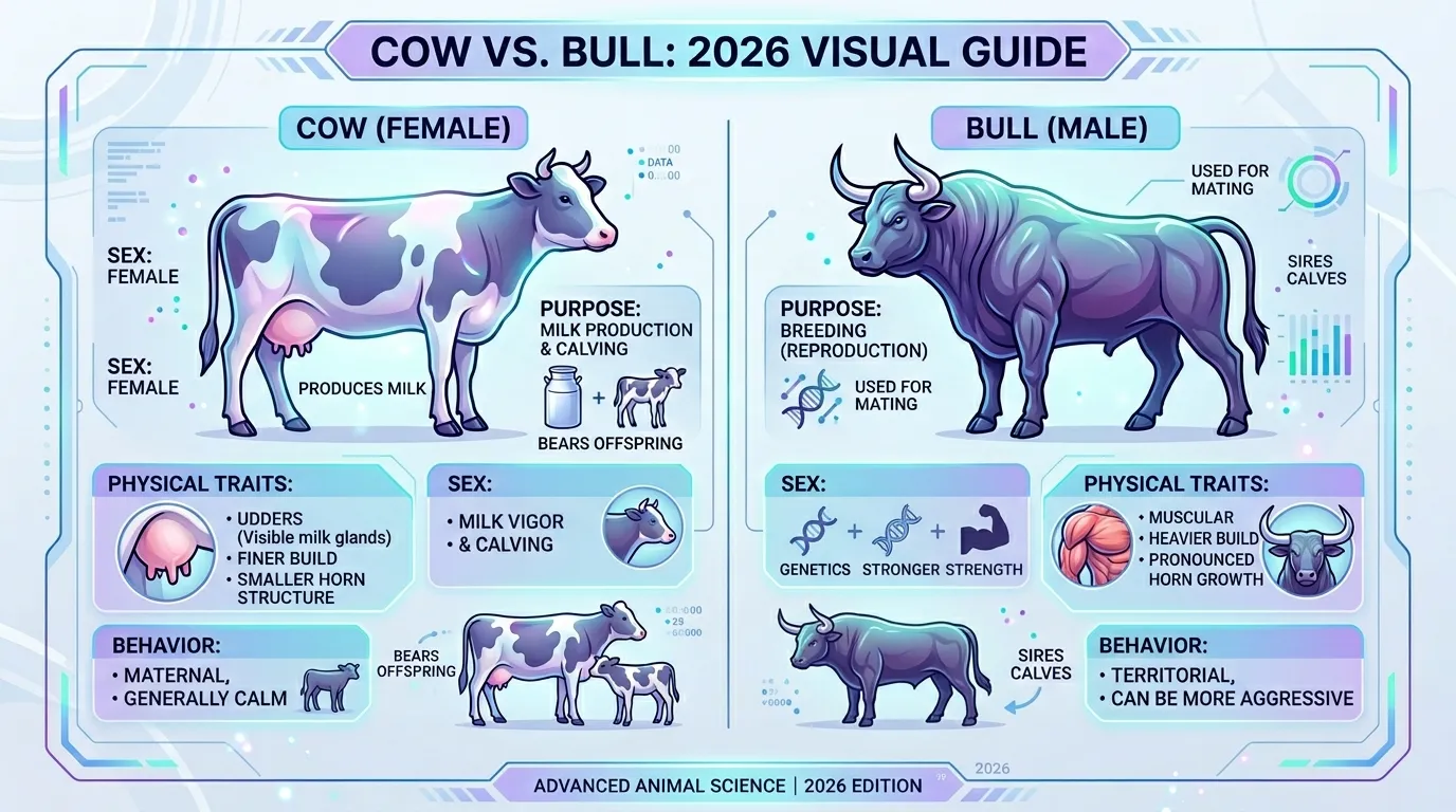difference between cow and bull