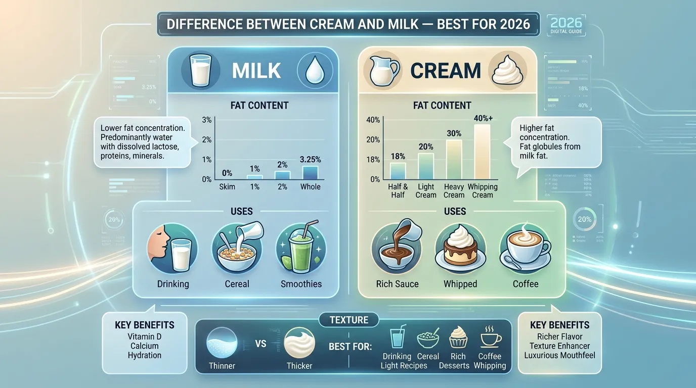 difference between cream and milk