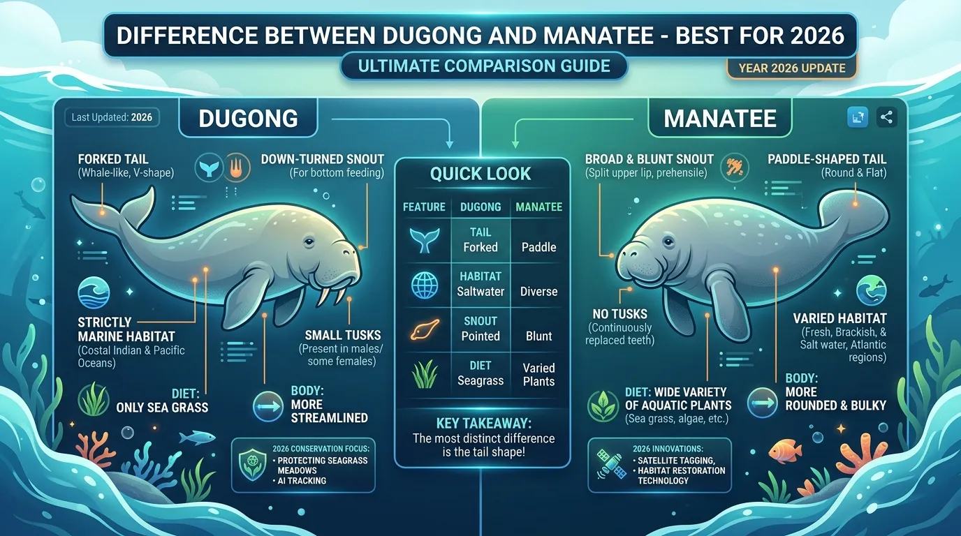 difference between dugong and manatee