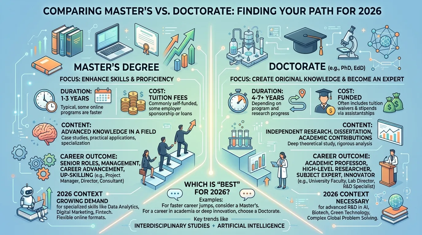 difference between master’s and doctorate
