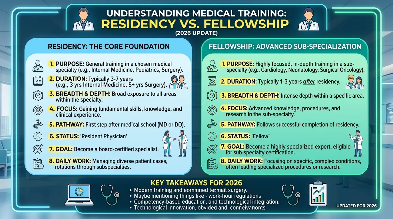 difference between residency and fellowship