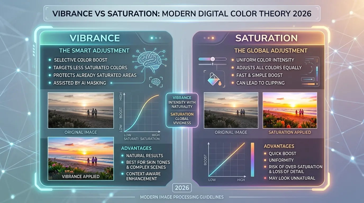 difference between vibrance and saturation