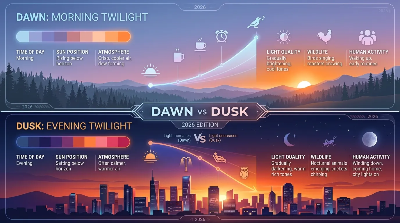 difference between dusk and dawn