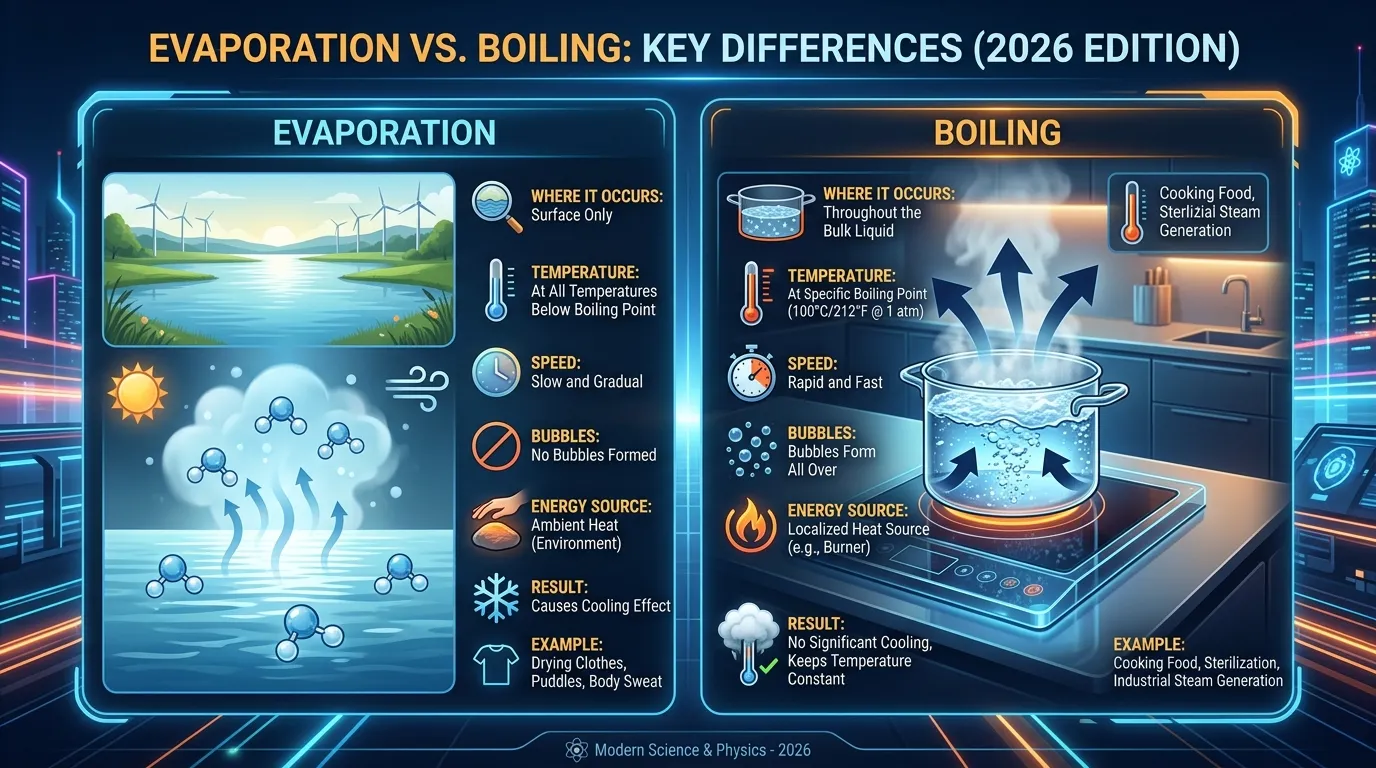 Difference Between Evaporation and Boiling