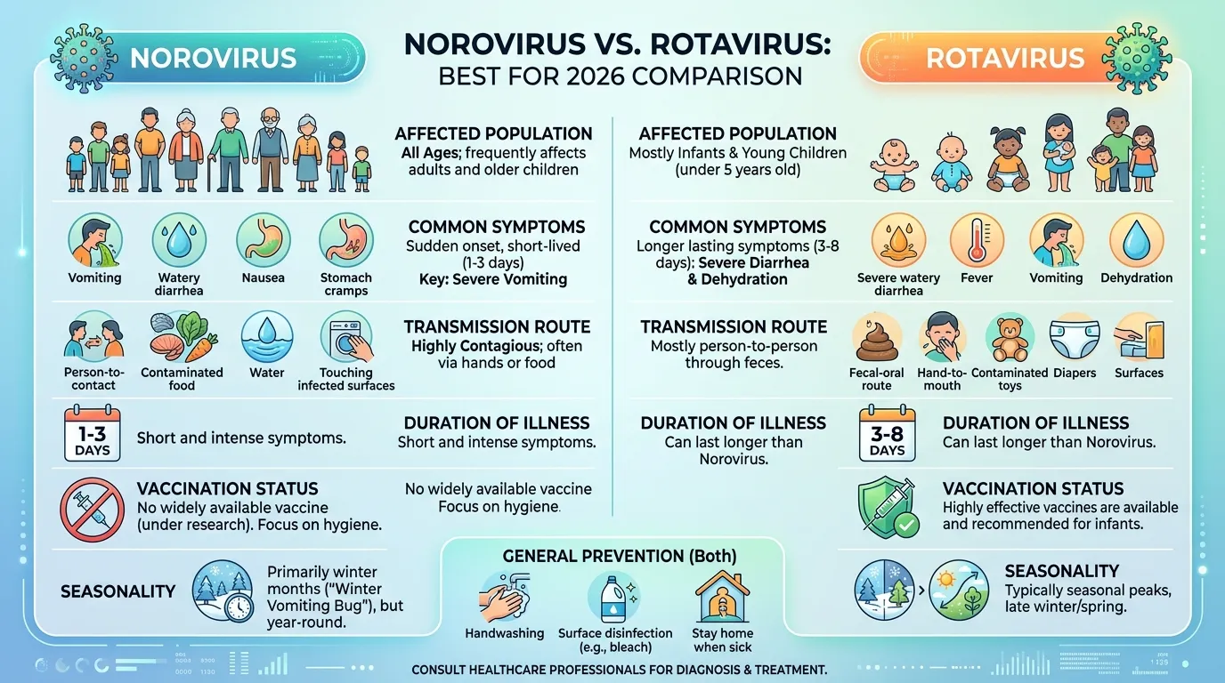 difference between norovirus and rotavirus