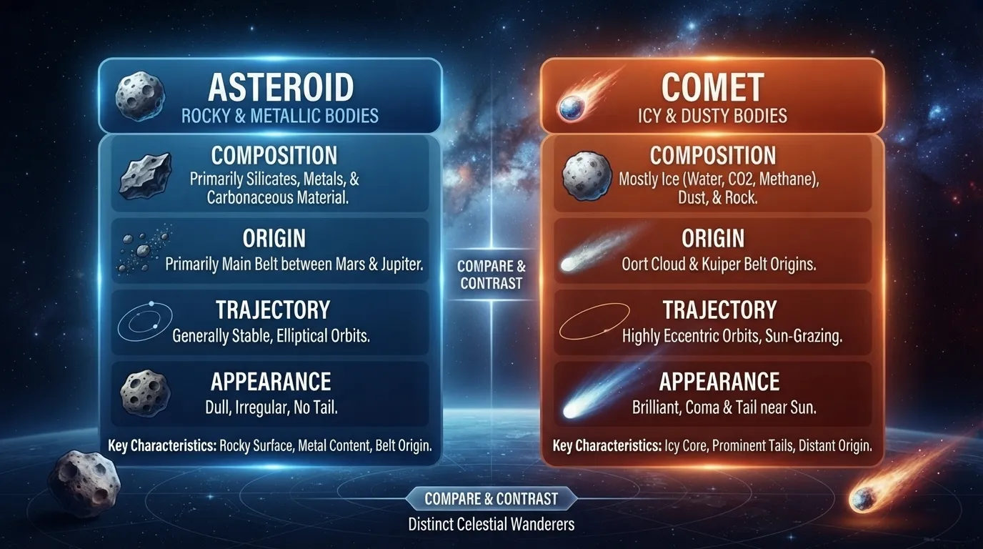 Asteroid vs Comet