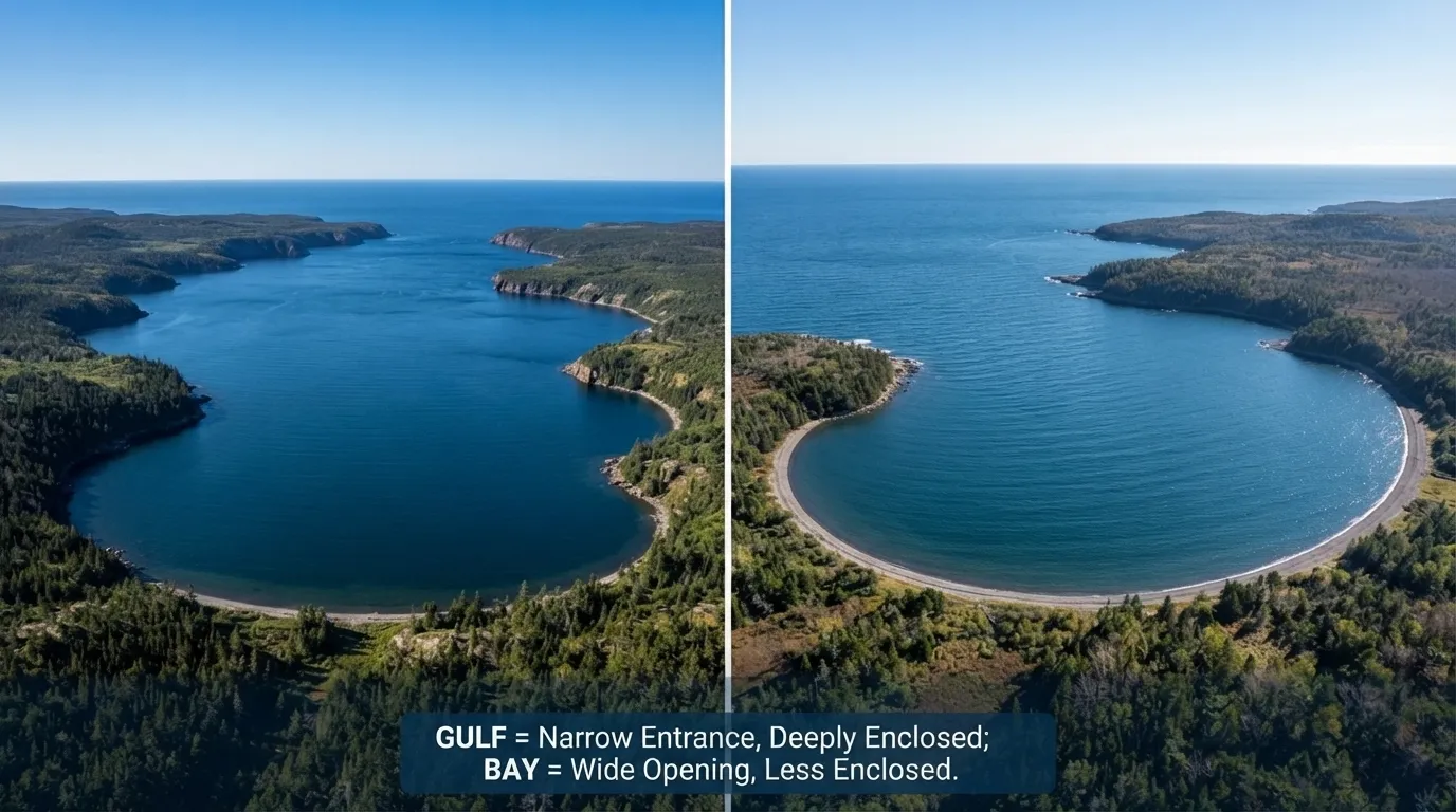 Difference Between Gulf and Bay