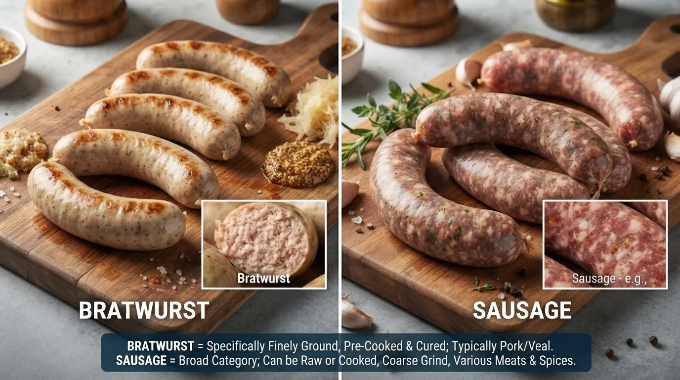 Difference Between Bratwurst and Sausag