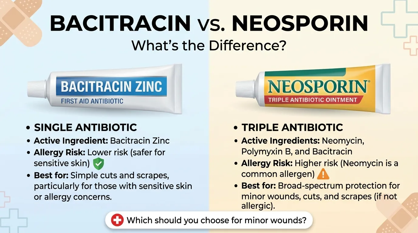 difference between bacitracin and Neosporin