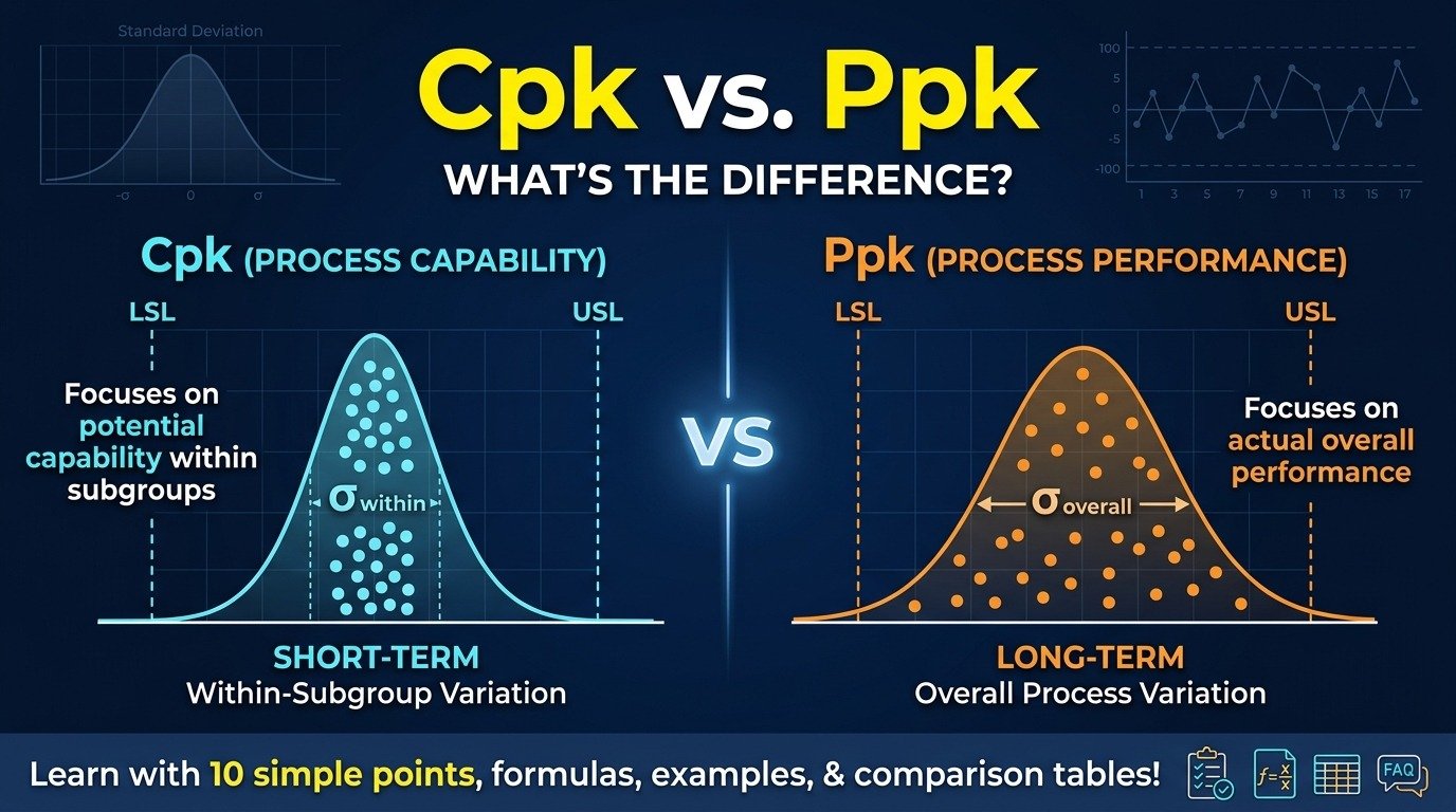 difference between cpk and ppk
