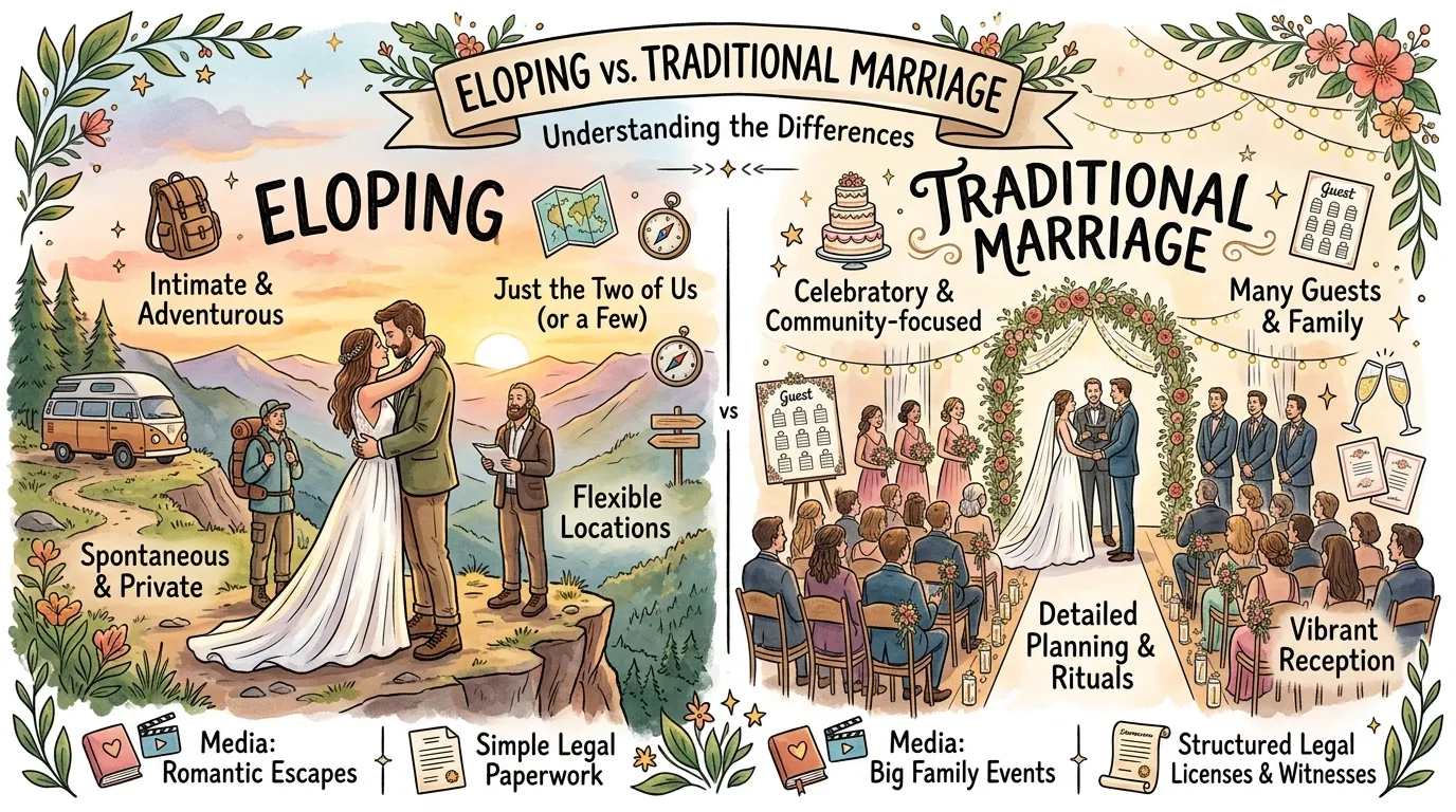 difference between eloping and marriage