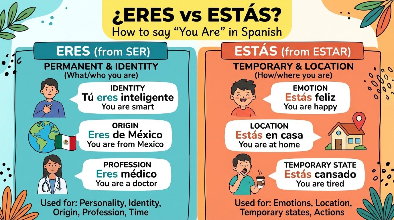 difference between eres and estas