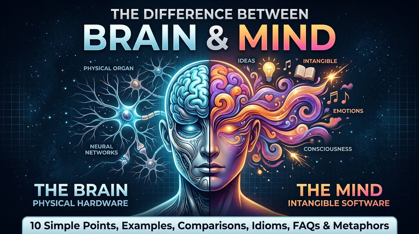 difference between mind and brain