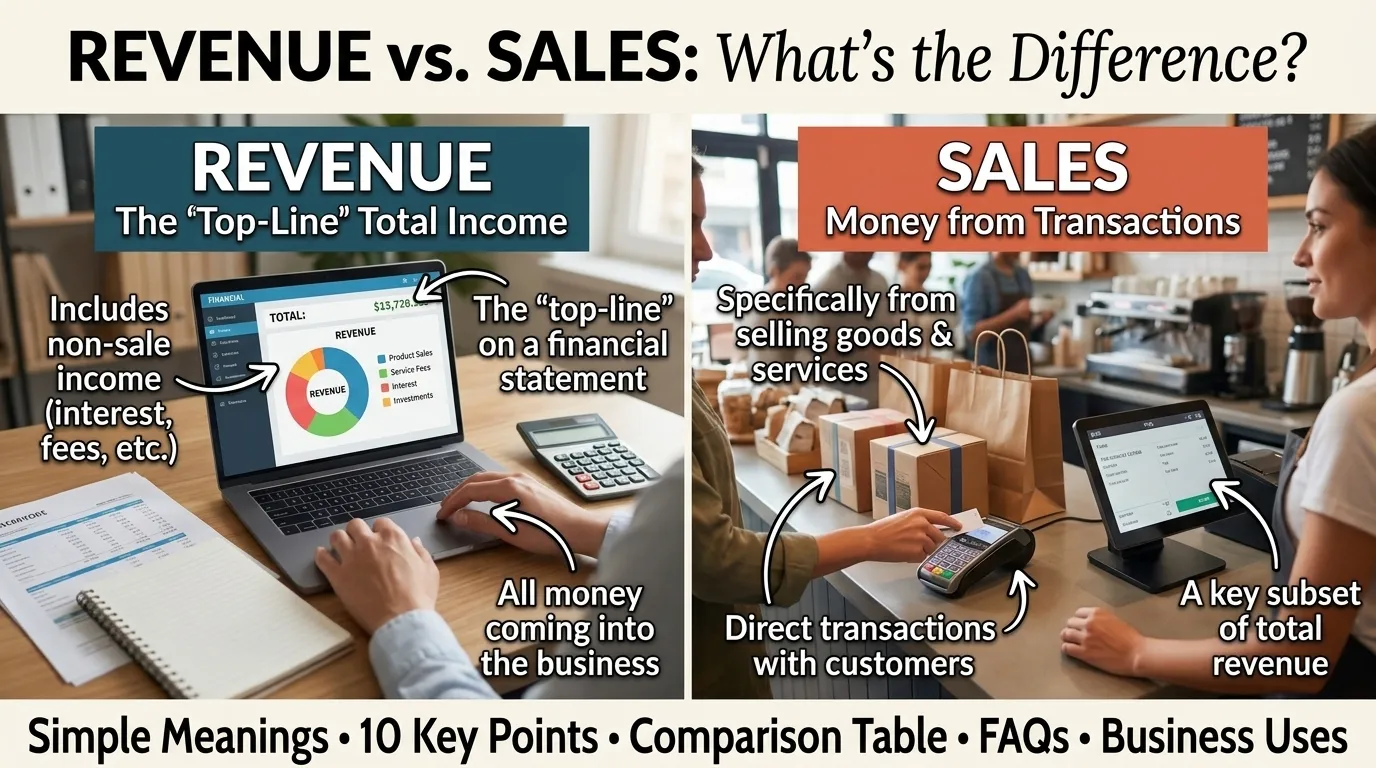 difference between revenue and sales