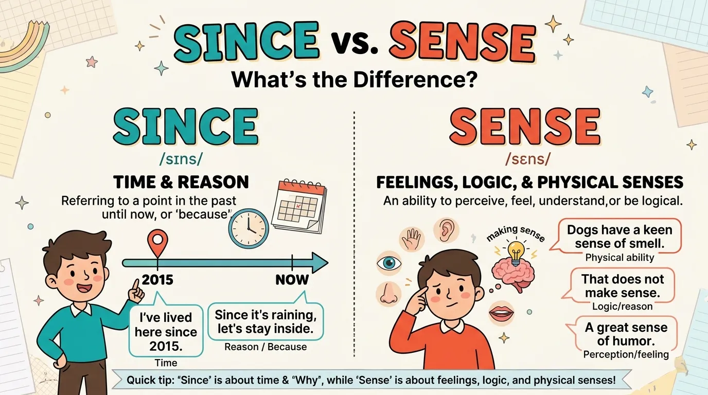 difference between since and sense