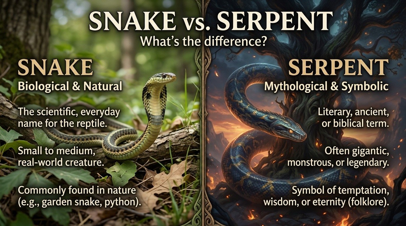 difference between snake and serpent