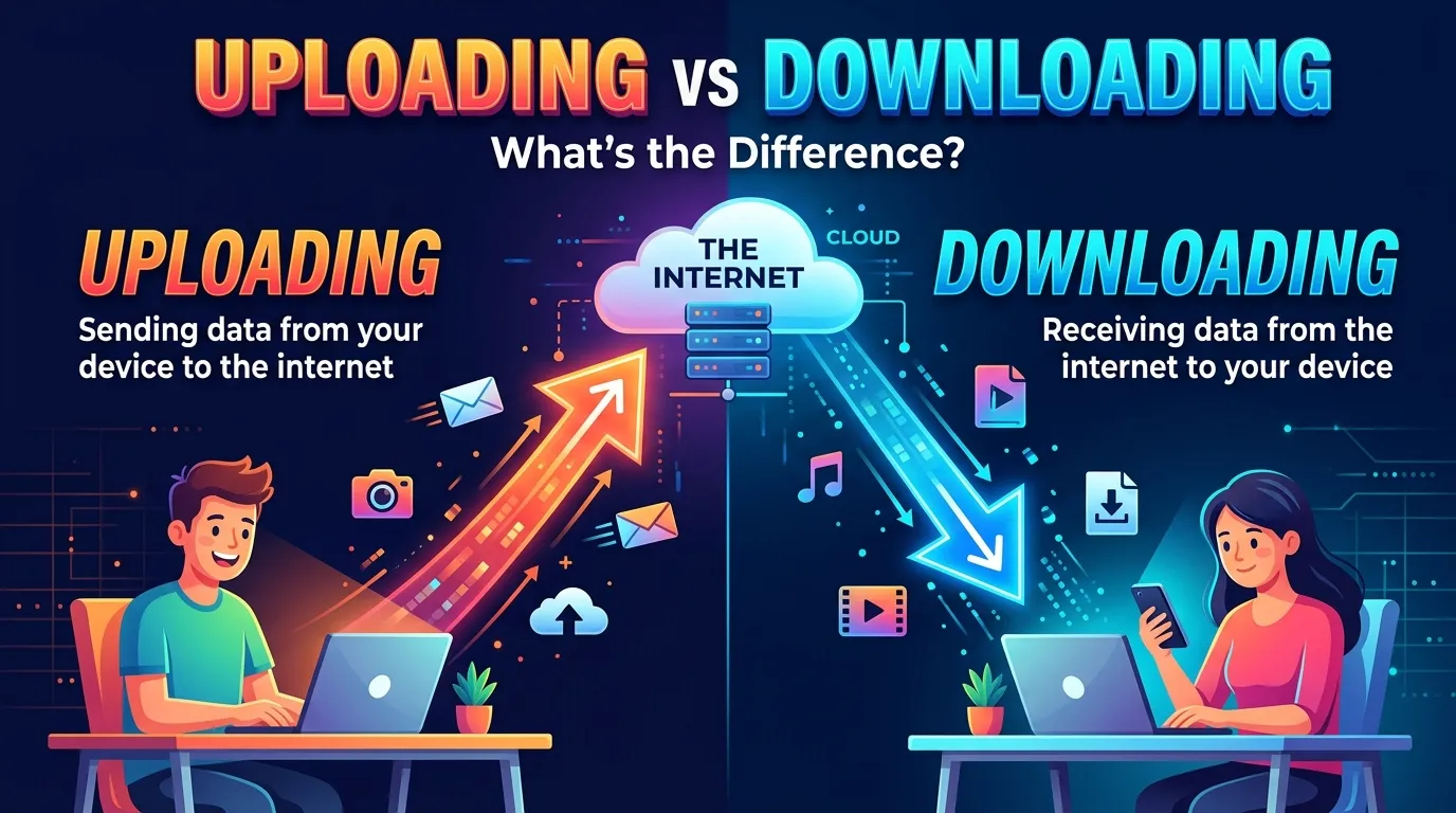 difference between uploading and downloading