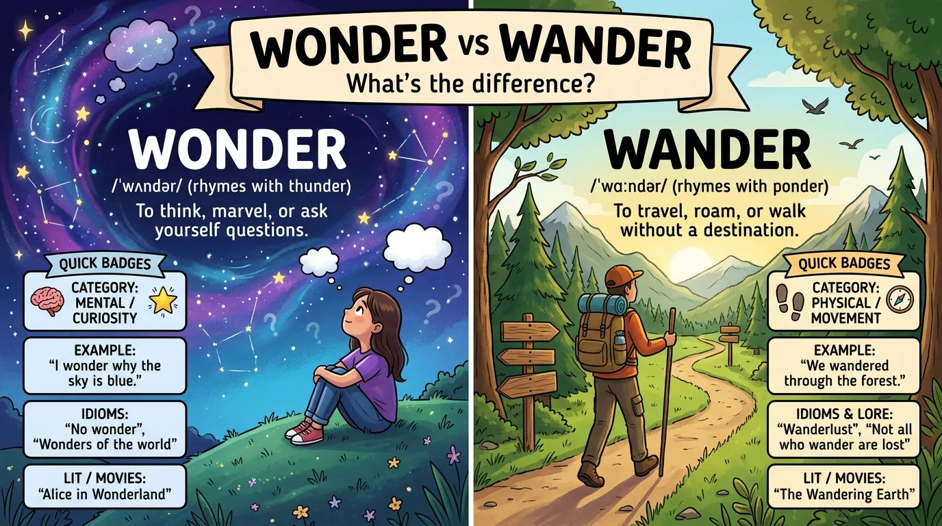 difference between wonder and wander